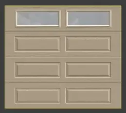 8×7 Sandstone Long Raised Insulated Garage Door with Windows